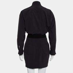 Norisol Ferrari Black Synthetic Paneled Belted Mini Dress M