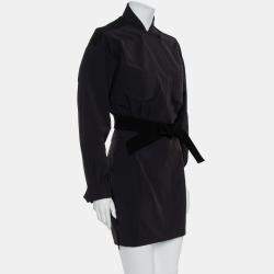 Norisol Ferrari Black Synthetic Paneled Belted Mini Dress M
