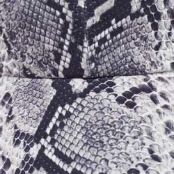 Norma Kamali Black/White Python Print Poly Lycra Long Bill Baseball Cap One Size