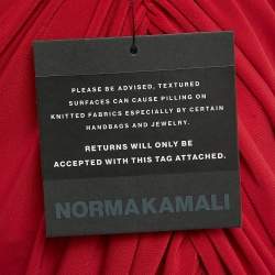 Norma Kamali Red Jersey Ruched One-Shoulder Gown M