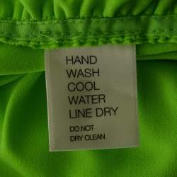 Pre Owned Norma Kamali Neon Green Jersey Ruched One-Should Dress M