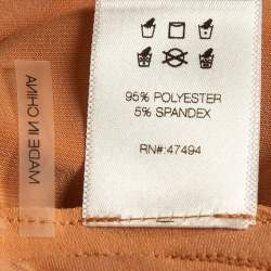 Norma Kamali Orange Stretch Knit High Waist Flared Hem Leggings L