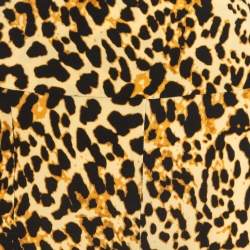 Norma Kamali Beige Leopard Print Stretch Knit High Waist Spat Leggings L