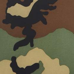 Pre Owned Norma Kamali Green Camouflage Jersey Fishtail Midi Dress S