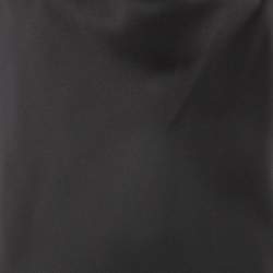 Pre Owned Norma Kamali Black Satin Cowl Neck Mini Dress L