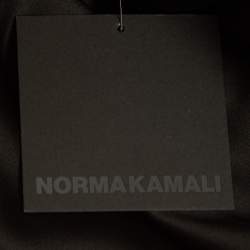 Pre Owned Norma Kamali Black Satin Cowl Neck Mini Dress L