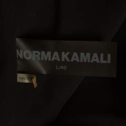 Pre Owned Norma Kamali Black Satin Cowl Neck Mini Dress L