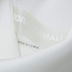Norma Kamali White Satin Cowl Neck Mini Dress L