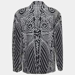 Norma Kamali Black Printed Lycra Single Breasted Straight Fit Jacket M