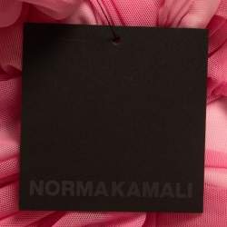 Norma Kamali Pink Mesh Walter Fishtail Gown L