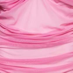 Norma Kamali Pink Mesh Walter Fishtail Gown L