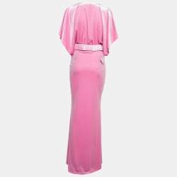 Norma Kamali Candy Pink Velvet Belted Obie Gown M
