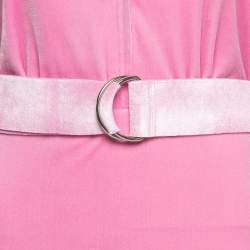 Norma Kamali Candy Pink Velvet Belted Obie Gown M