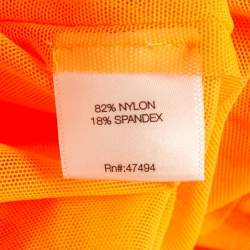 Norma Kamali Orange Mesh Hi Low Oversized Sheer Shirt M