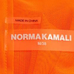 Norma Kamali Orange Mesh Hi Low Oversized Sheer Shirt M