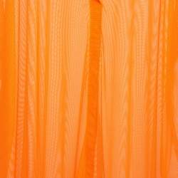 Norma Kamali Orange Mesh Hi Low Oversized Sheer Shirt M