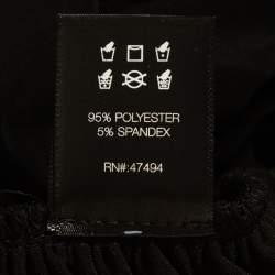 Norma Kamali Black Lycra Shirred Side Detail Tara Midi Dress M