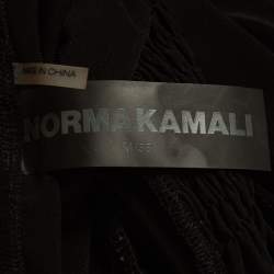 Norma Kamali Black Lycra Shirred Side Detail Tara Midi Dress M