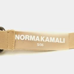 Pre Owned Norma Kamali Waist Belt Beige Knit Fabric
