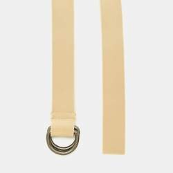 Pre Owned Norma Kamali Waist Belt Beige Knit Fabric