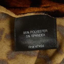 Pre Owned Norma Kamali Brown Leopard Jersey Midi Fishtail Dress M