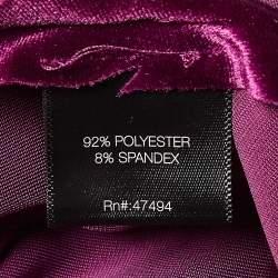 Norma Kamali Purple Stretch Velvet Ruche Detail Short Dress M