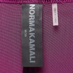Norma Kamali Purple Stretch Velvet Ruche Detail Short Dress M