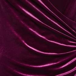 Norma Kamali Purple Stretch Velvet Ruche Detail Short Dress M