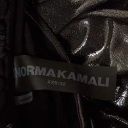مملوكة مسبقًا Norma Kamali Metallic Lame Stretch Jersey Ruched Midi Dress XXXS