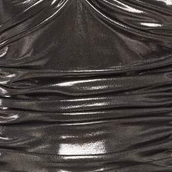 مملوكة مسبقًا Norma Kamali Metallic Lame Stretch Jersey Ruched Midi Dress XXXS