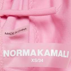 Norma Kamali Pink Fringed Slip Mini Dress XS