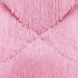 Norma Kamali Pink Fringed Slip Mini Dress XS
