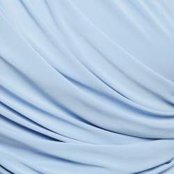 Pre Owned Norma Kamali Blue Jersey Ruched One-Shoulder Sleeveless Top S