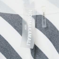 Pre Owned Norma Kamali Black/White Stripe Print Jersey Long Dress XS