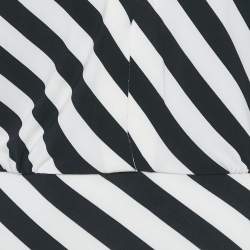 Pre Owned Norma Kamali Black/White Stripe Print Jersey Long Dress XS