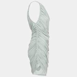 Pre Owned Norma Kamali Sage Green Jersey Ruched One-Should Diana Dress M