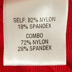 Pre Owned Norma Kamali Red Stretch Mesh Knit Ruched Gown S