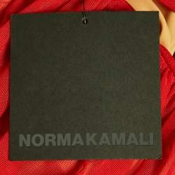 Pre Owned Norma Kamali Red Stretch Mesh Knit Ruched Gown S