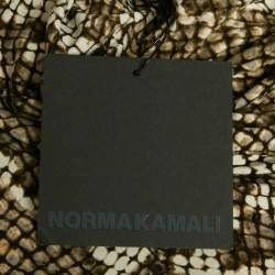 Pre Owned Norma Kamali White/Green Python Print Jersey Fishtail Maxi Dress S