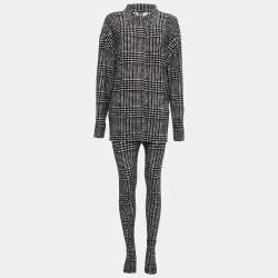 Norma Kamali Black Print Jersey Shirt Leggings Set S