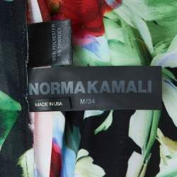 Norma Kamali Multicolor Floral Printed Jersey Bell Bottom Pants M