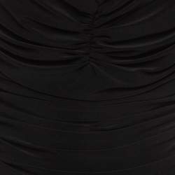 Norma Kamali Black Gathered Jersey Slinky Marissa Strapless Swimsuit XL