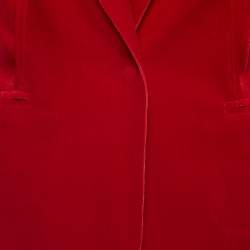 Norma Kamali Red Velvet Single Breasted Blazer M