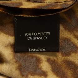 Norma Kamali Beige Leopard Print Strappy Wonderwoman Mio  Swimsuit XL