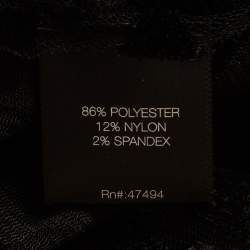 Pre Owned Norma Kamali Black Textured Semi-Sheer Lace Rectangle Jog Jumpsuit L