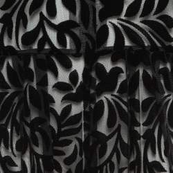 Pre Owned Norma Kamali Black Textured Semi-Sheer Lace Rectangle Jog Jumpsuit L