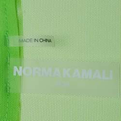 Norma Kamali Green Tulle Hi Low Sheer Oversized Shirt M