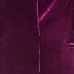 Norma Kamali Burgundy Velvet  Single Breasted Blazer & Pant Set M