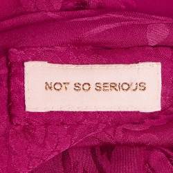 مملوكة مسبقًا Not So Serious Pink Floral Jacquard Feather Embellished Jacket and Dress Set S