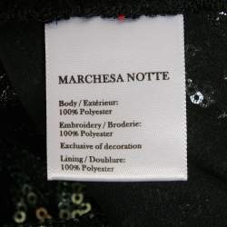 مملوكة مسبقًا Notte By Marchesa Black Sequin Tulle Halter Neck Gown L